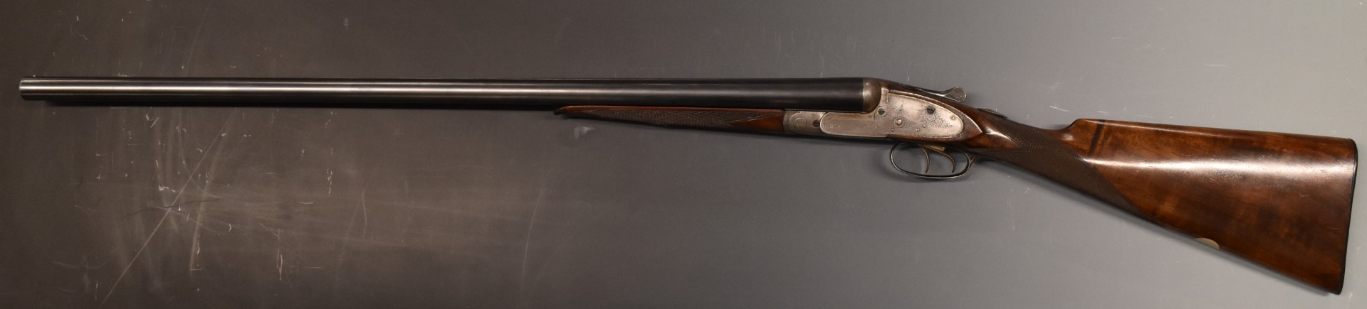 Charles Ryland & Co 12 bore sidelock side by side sidelock shotgun with engraving to the locks, - Image 6 of 11