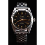 Rolex Oyster Precision gentleman's wristwatch ref. 6422 with gold hands and hour markers, Arabic