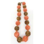 Art Deco carved plastic necklace