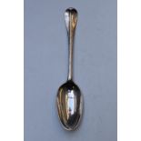 George II bottom hallmarked silver Hanoverian pattern table spoon, London 1733, maker William Soame,