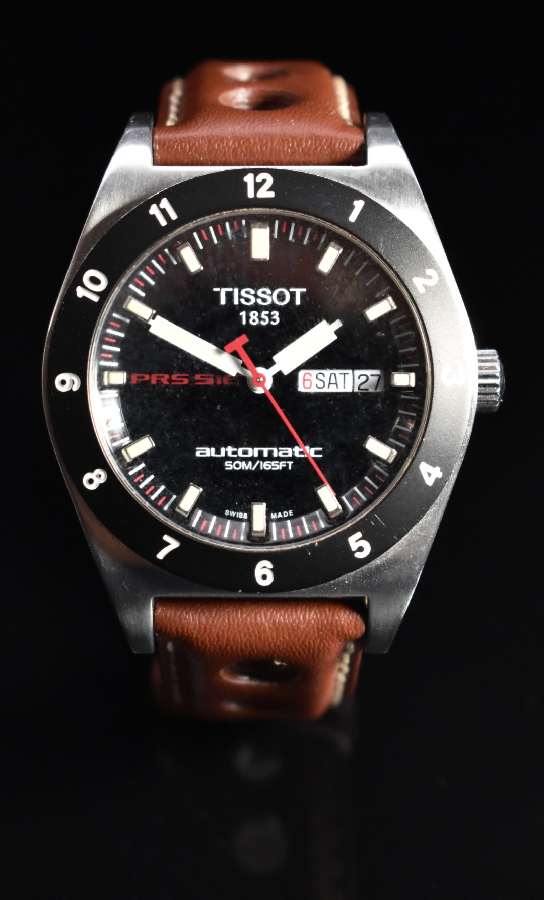 Tissot PRS 516 gentleman's automatic wristwatch with day and date aperture, luminous hands and