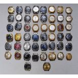 Fifty gentleman's wristwatches including Lucerne, Diachi, Interpol, Swissa, Josmar, Ordino, Original