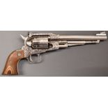 Ruger Old Army .44 six-shot single action revolver with adjustable sights, show wood grips and 7.5