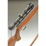 Wehrauch HW95 .22 air rifle with chequered semi-pistol grip, raised cheek piece, adjustable gilt