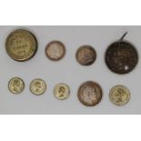 Queen Victoria 1894 Maundy penny, Edward VII 1903 Maundy twopence and penny, holed Victorian