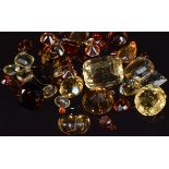 A collection of loose citrine, andalusite, apatite & hessonite garnets, 43g