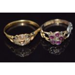 Two Victorian damaged rings, one engraved 1876, 3.1g