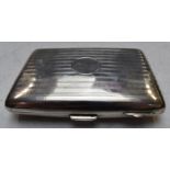 George V hallmarked silver cigarette or cigar case, London 1919, maker Joseph Gloster Ltd, length