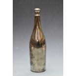 Novelty silver plated champagne bottle holder or display, H39.5cm