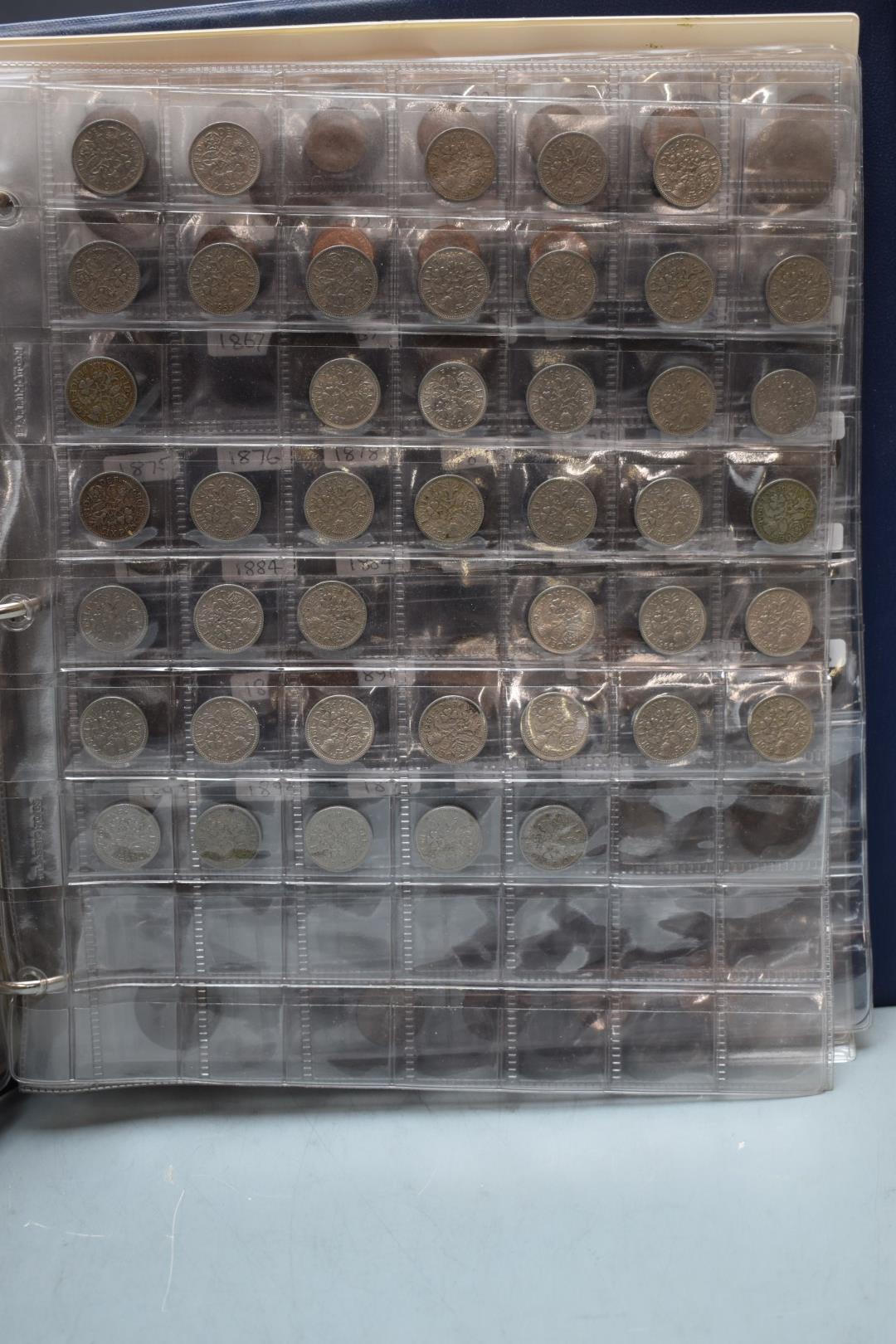 An amateur collection of UK coinage in an album, includes farthings 1806-1956 (not complete) many - Image 3 of 7