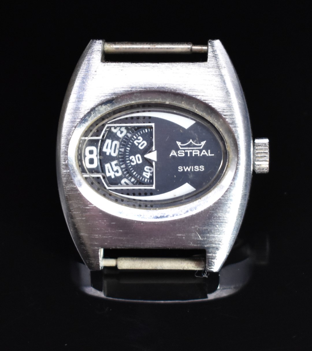 Smiths Astral gentleman's digital jump hour wristwatch with white Arabic numerals, blue dial,