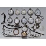 Eleven various pocket watches comprising two full hunters one Girod white metal and unnamed