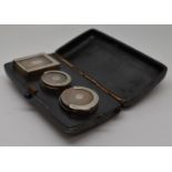 Victorian or early 20thC combined stamp and sovereign case, with blued steel or gunmetal case, the