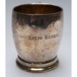 George VI hallmarked silver tankard, Sheffield 1938, maker Frank Cobb & Co Ltd, height 9cm, weight