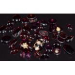 A collection of garnet cabochons, some set with seed pearls 17.7g