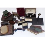 Victorian and later jewellery and silver retail boxes, jewellery or similar shop display stand and