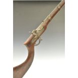 Turkish, Ottoman or Middle Eastern percussion jezail rifle with ornately engraved lock, hammer and