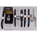 Nine various gentleman's wristwatches including Oris, Timex, Docker, Rotary, Zetron, Brandon, NCL