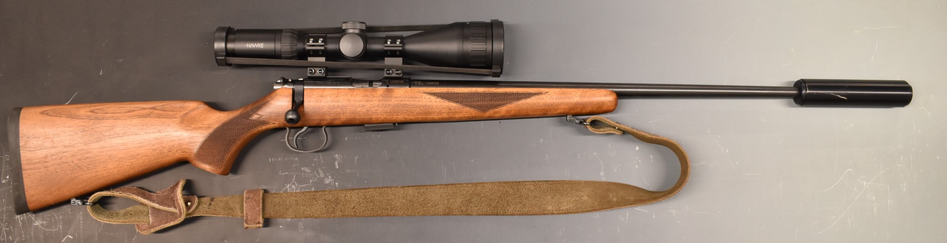 Cogswell & Harrison Certus .22LR semi-automatic rifle with chequered grip and forend, leather sling, - Image 2 of 3