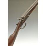 Elizabeth Fletcher of Gloucester 12 bore side by side hammer action shotgun with engraved lock named