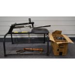 Clay pigeon trap with integral seat.