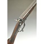 George Emsdorf Walker 12 bore side by side hammer action shotgun with lock engraved 'G E Walker from