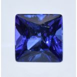 A loose mixed cut square tanzanite measuring 3.94ct