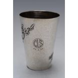 Victorian hallmarked silver goblet with embossed floral decoration, London 1899, maker John George
