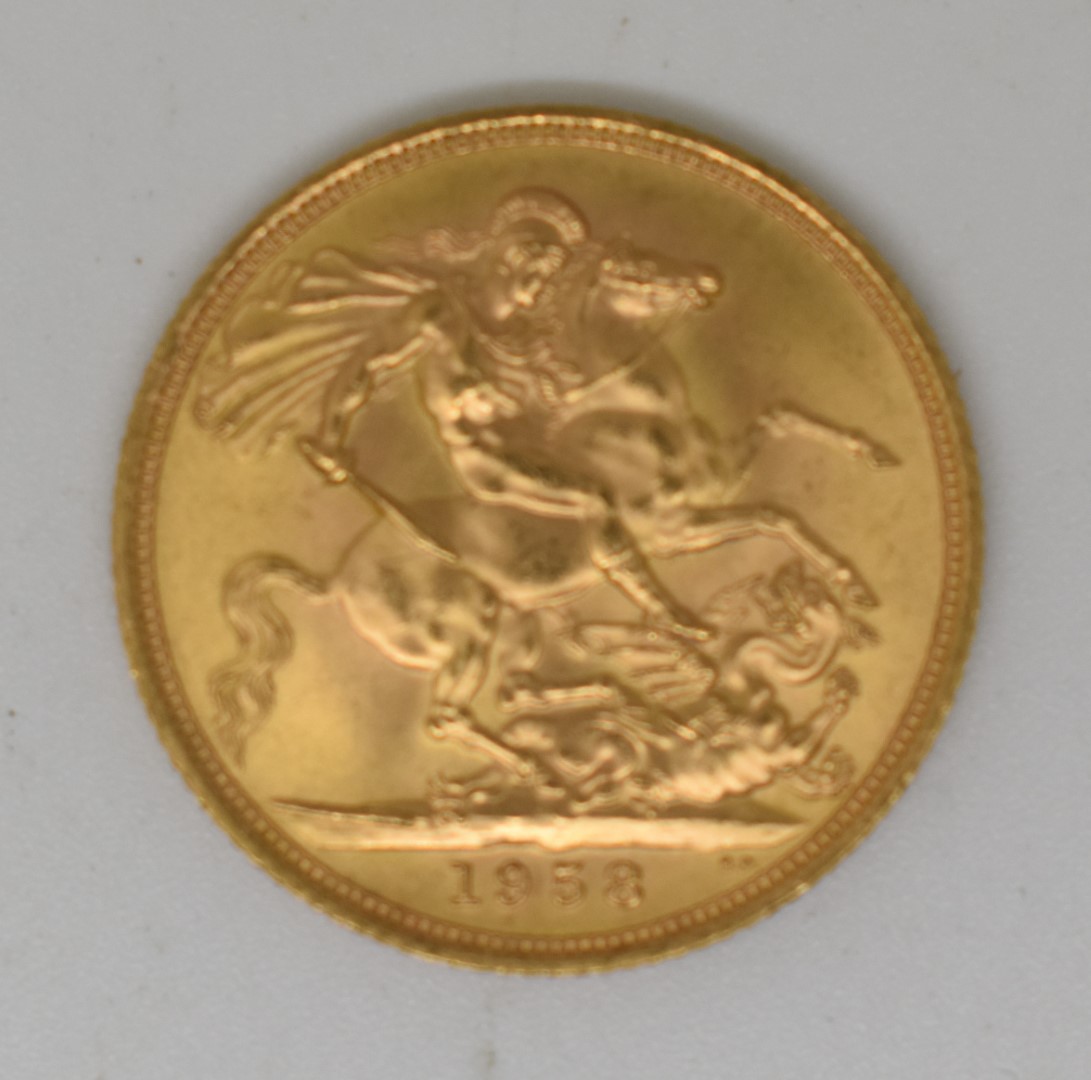 1958 Elizabeth II gold full sovereign - Image 2 of 2