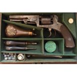 James Harper 120 bore five-shot percussion double-action revolver with engraved frame, trigger