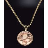 A 9ct gold Clogau necklace with raised foliate decoration (5.4g), in original box