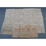 Twenty two mid 19thC German certificates largely 1848 Quartier money unit, some with military ranks,