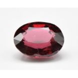 A loose 1.27ct oval cut natural spinel, with certificate