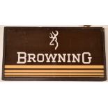 Browning double sided illuminated shop display or advertising sign with metal frame, 66x35x10cm.