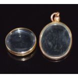 Two Edwardian yellow metal lockets