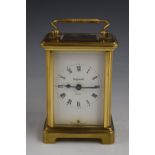 A brass cased carriage clock marked Bayard to dial and Duverdrey and Bloquel to movement, H12cm