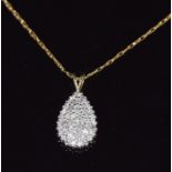 A 9ct gold pendant set with diamonds, 1.4g