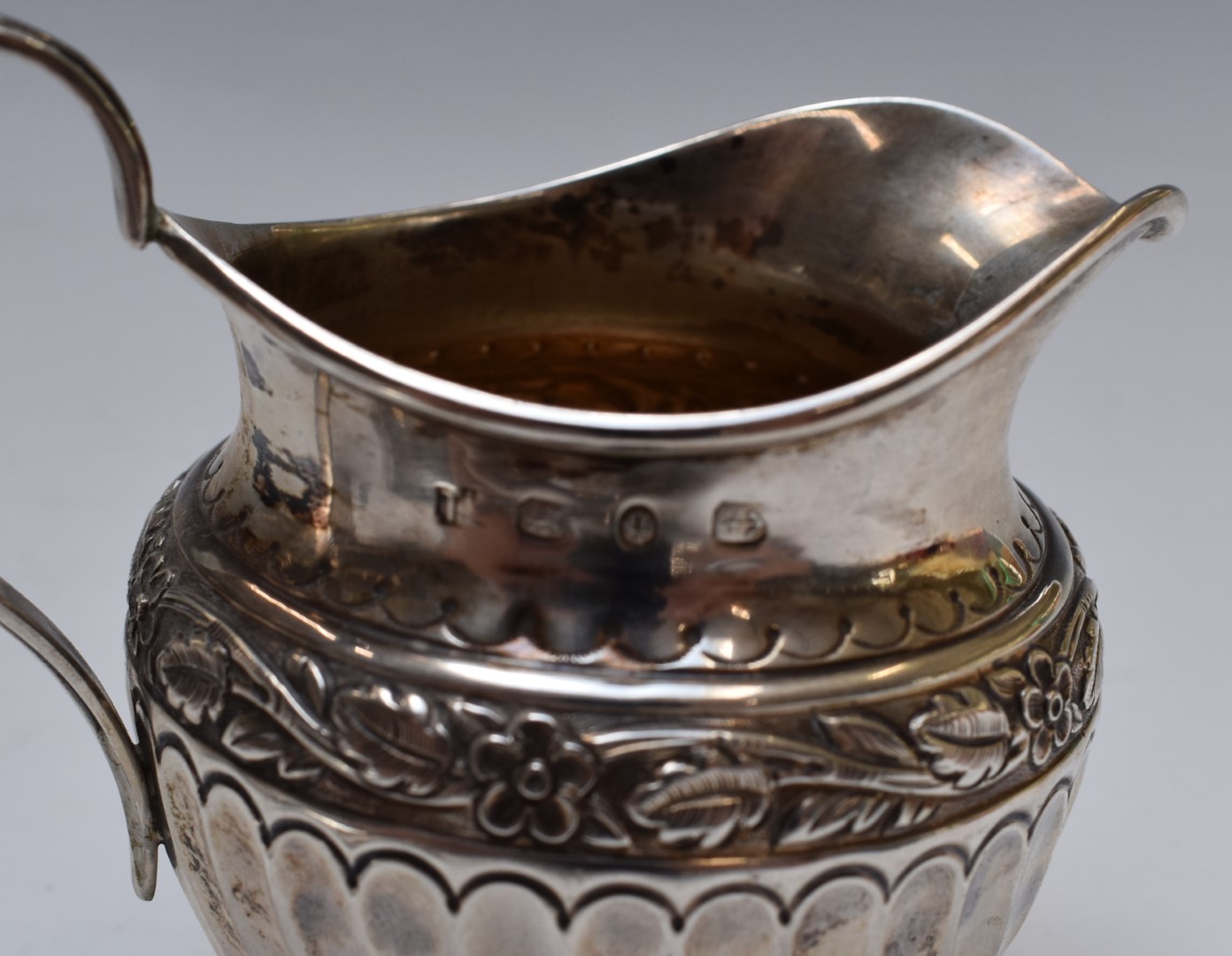 Victorian and later hallmarked silver and white metal items comprising Victorian jug with wrythen - Image 3 of 6