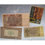 A collection of banknotes, early 20thC onwards, German hyperinflation, notgeld etc together with