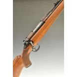 BSA .303 bolt-action rifle with chequered semi-pistol grip, adjustable sights, sling mounts and 24