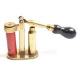 Brass 16 bore shotgun cartridge capper and decapper tool with turned wooden handle and Eley