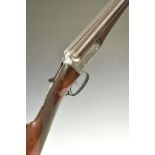 William P Jones 12 bore side by side shotgun with engraved lock, trigger guard, underside, fences,