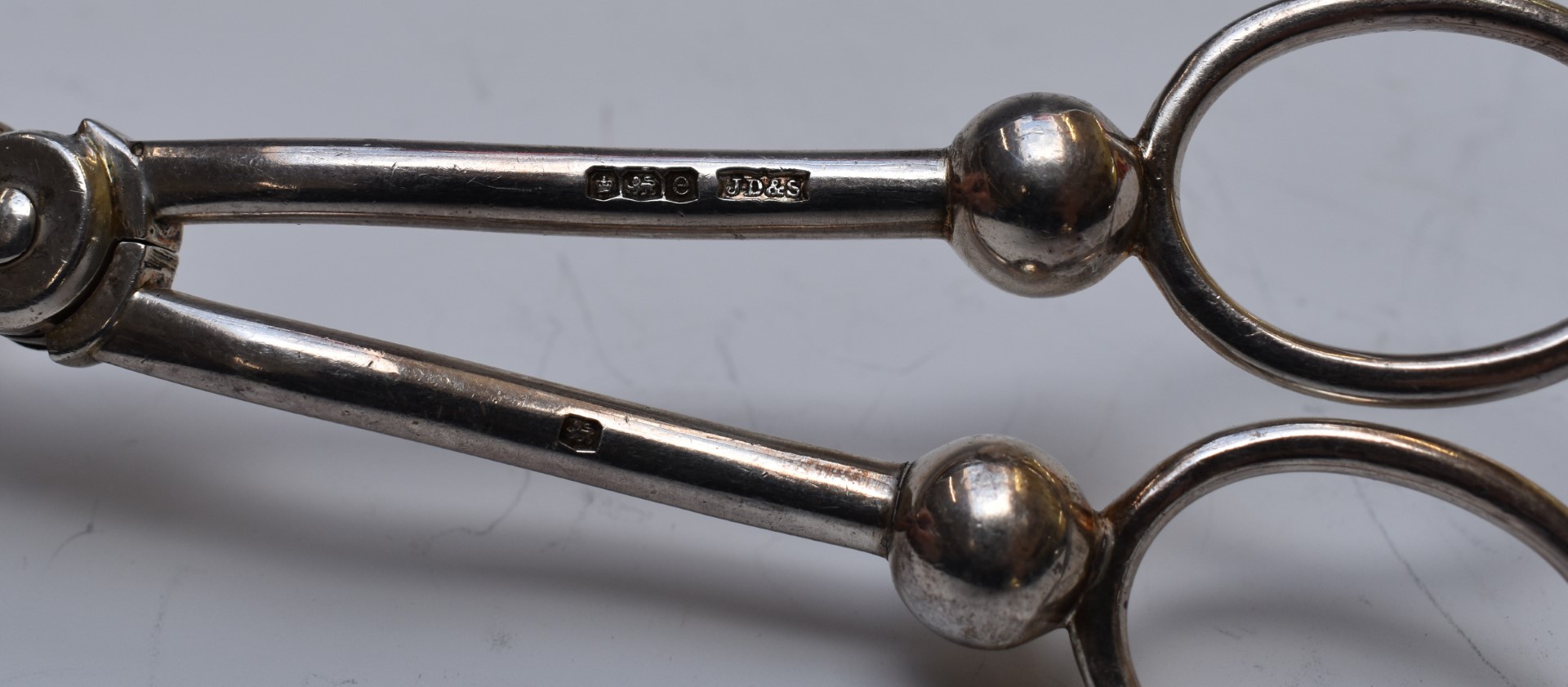 George V hallmarked silver pair of grape scissors, Sheffield 1922, maker James Dixon & Sons Ltd, - Image 3 of 3