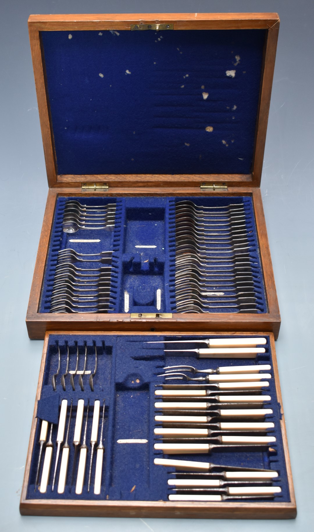 A 19th/20thC canteen of plated miniature / child's cutlery or training/ advertising set by