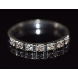 A 14k white gold ring set with diamonds, 1.5g, size K