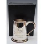 Elizabeth II Silver Jubilee commemorative limited edition (589/2500) hallmarked silver pint tankard,