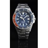 Seiko Kinetic gentleman's diver's wristwatch ref. 5M62-0A10 with date aperture, luminous hands and