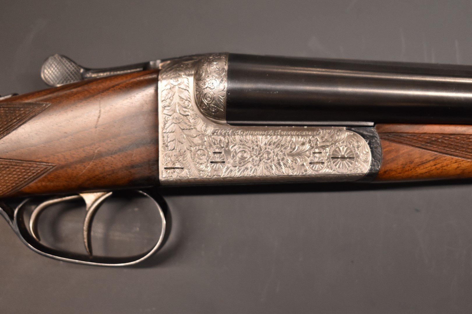 AYA No.4 12 bore ejector shotgun with heavily engraved decoration to the named locks, underside, - Image 3 of 12