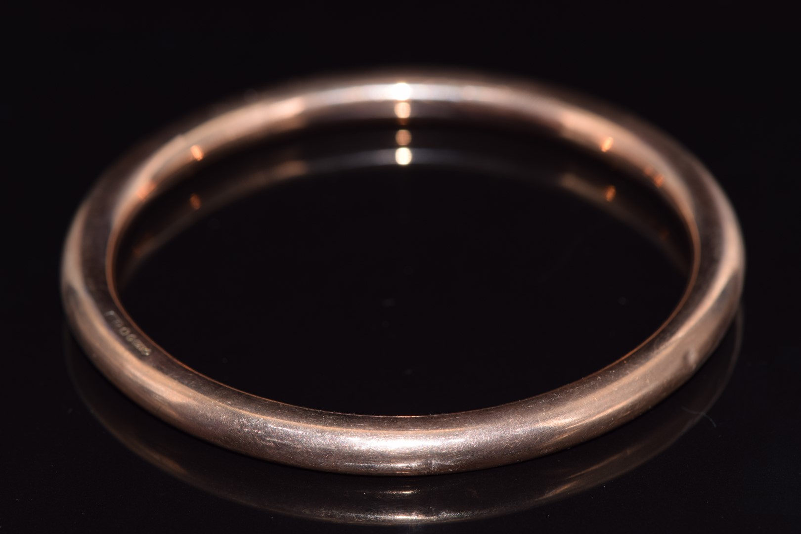 Art Deco 9ct rose gold flapper bangle, London 1921, 19.2g - Image 2 of 4