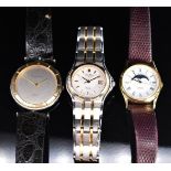Three ladies wristwatches Seiko 2A24-0040 with moonphase, Pierre Cardin and Rotary Elite, all with